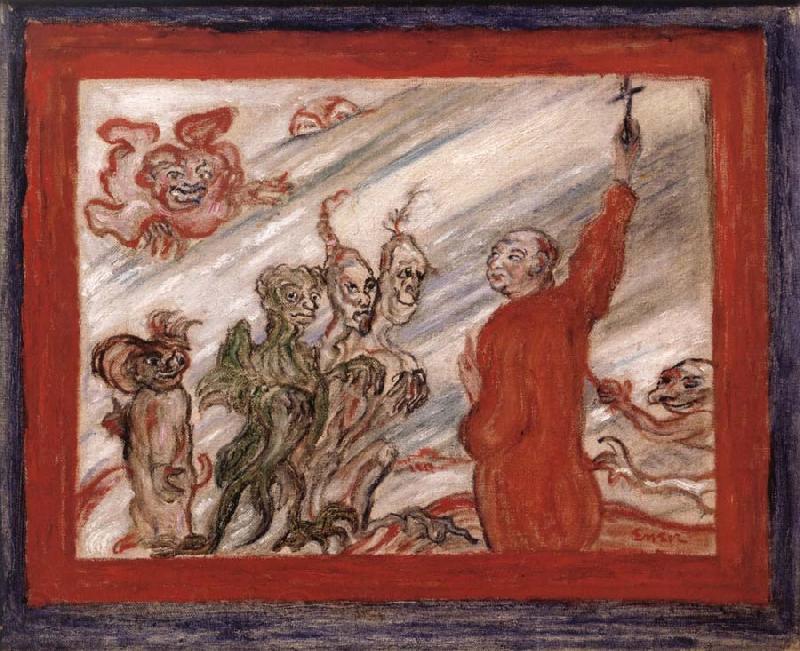 James Ensor Devils Tormenting a Monk France oil painting art